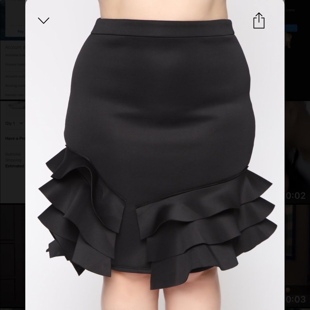 Fashion nova closing night ruffled midi skirt